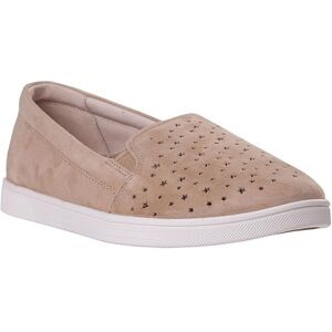 Revitalign Slip-On Women's Casual Sneaker in Taupe with Star Perforation